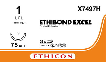 Ethibond suture 1, X7497H, UCL 75 cm green