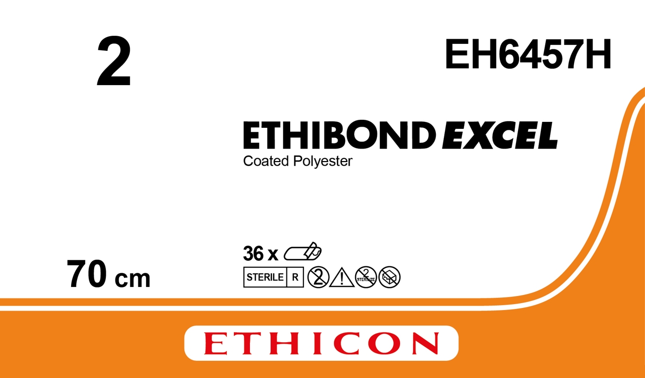 Ethibond suture 2, EH6457H, 2X70 cm green