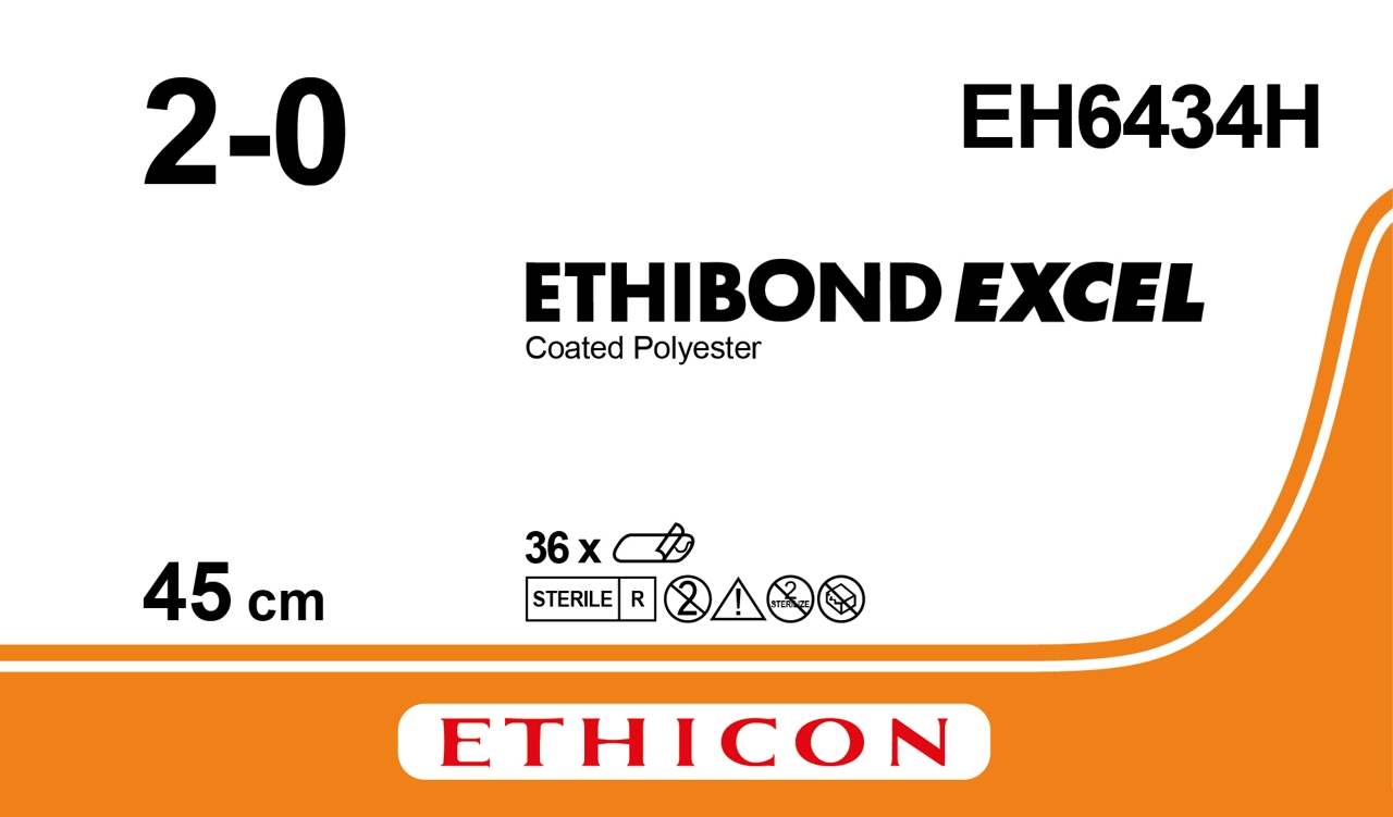 Ethibond sutur 2-0, EH6434H, 3X45 cm green