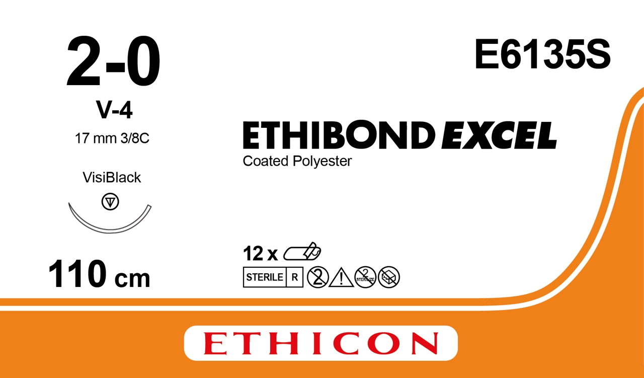 Ethibond sutur 2-0, E6135S, V-4 VB 110 cm green