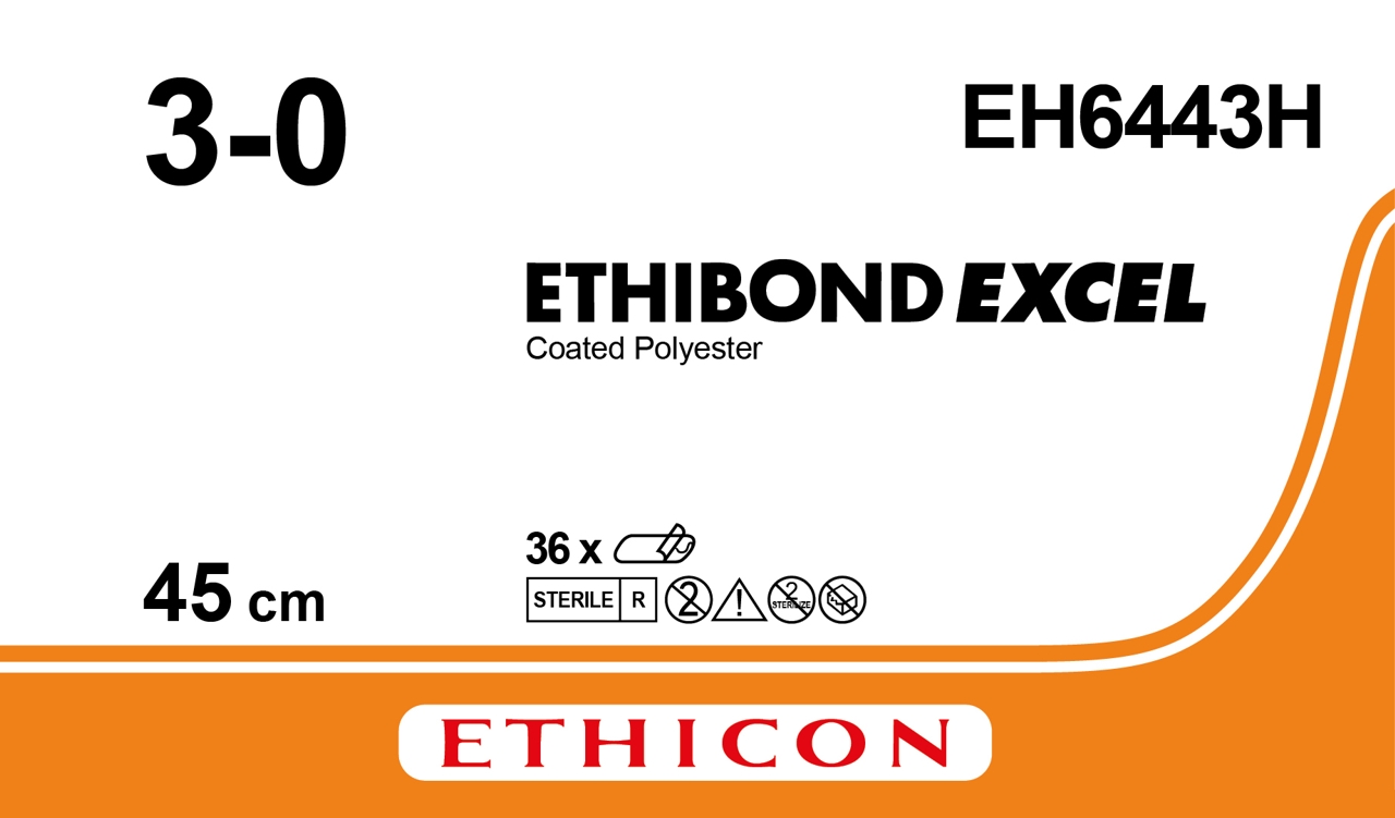 Ethibond sutur 3-0, EH6443H, 6X45 cm green