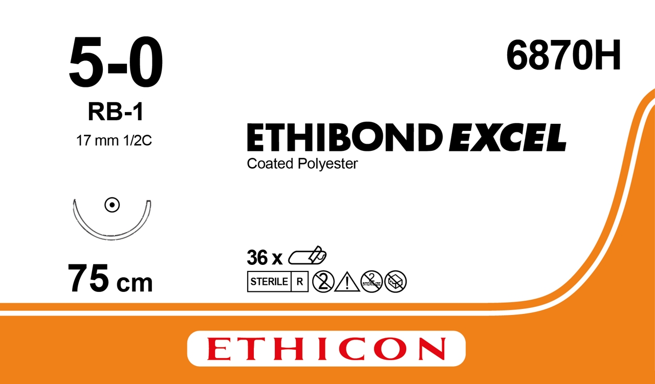 Ethibond sutur 4-0, 6871H, RB-1 75 cm green