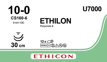Ethilon sutur 10-0, U7000, 2XCS-160-6 30 cm black