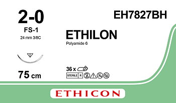 Ethilon sutur 2-0, EH7827BH, FS-1 75 cm Black
