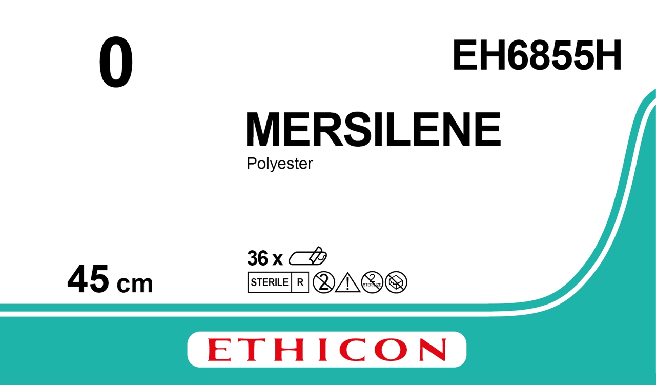 Mersilene suture 0, EH6855H, 3X45 cm green