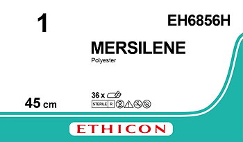 Mersilene suture 1, EH6856H, 3X45 cm green