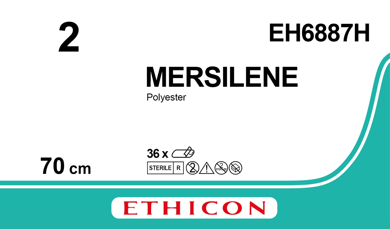 Mersilene suture 2, EH6887H, 2X70 cm green