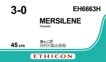 Mersilene suture 3-0, EH6663H, 10X45 cm green