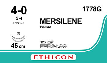 Mersilene suture 4-0, 1778G, 2XS-4 45 cm white
