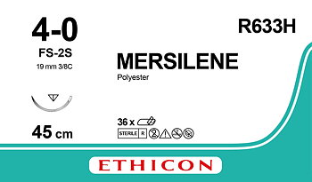 Mersilene suture 4-0, R633H, FS-2 45 cm white