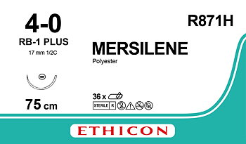 Mersilene suture 4-0, R871H, RB-1 75 cm green