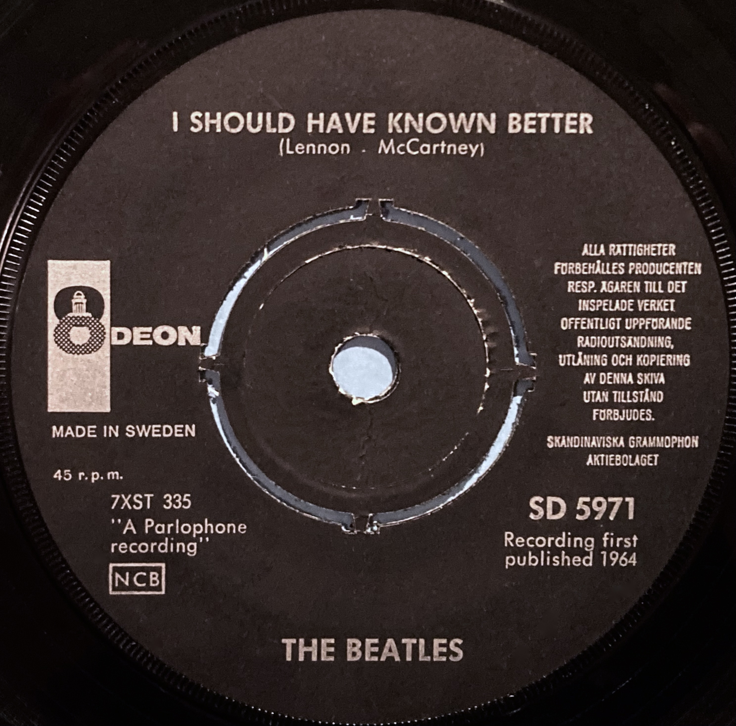 BEATLES - I should have known better 7" LILA Swe PS 1964 - 3