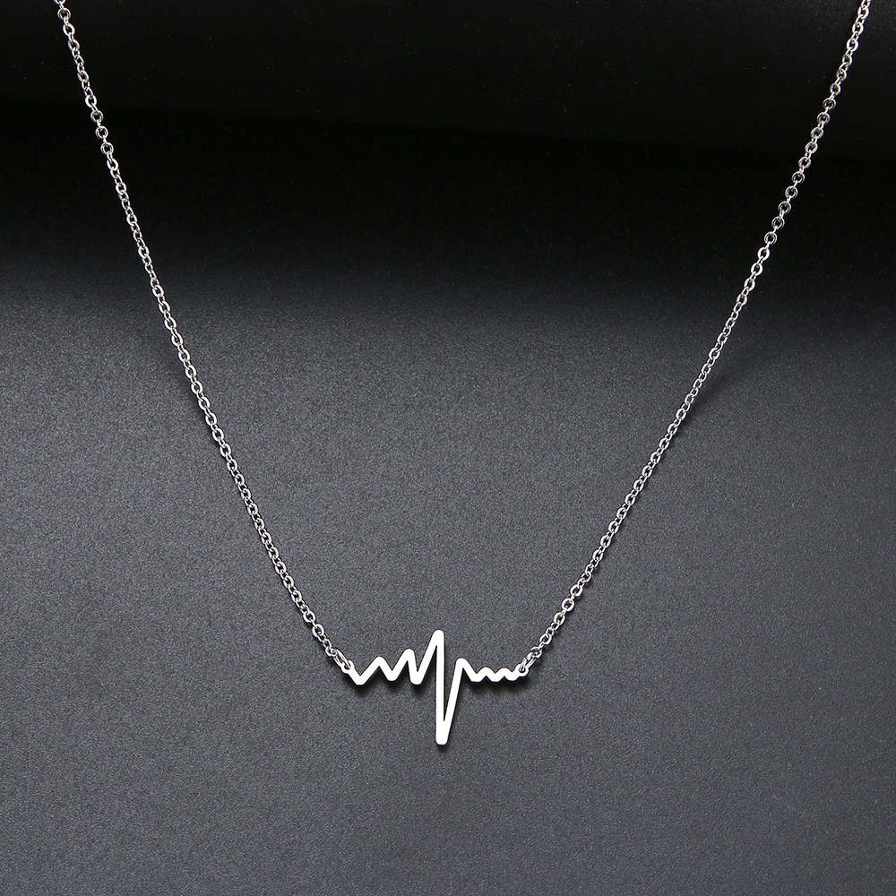 Halsband "Hjärtslag" i Rostfritt stål och i 925 Sterling Silverplätering