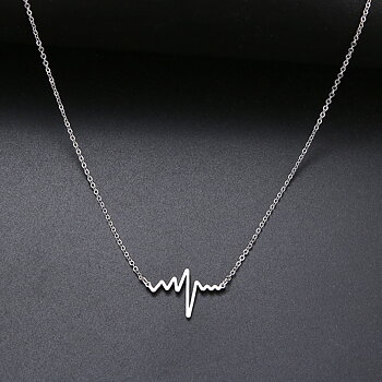 Halsband "Hjärtslag" i Rostfritt stål och i 925 Sterling Silverplätering