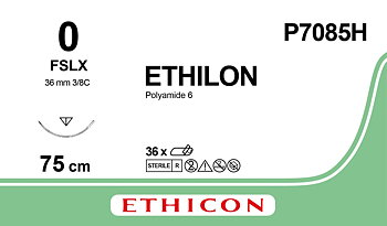 Ethilon sutur 0, P7085H, FSLX needle, 75 cm black