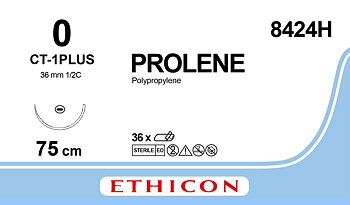 Prolene sutur 0, 8424H, CT-1 needle, 75 cm blue