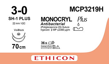 Monocryl plus suture 3-0, MCP3219H, 2XSH-1 VB 70 cm purple