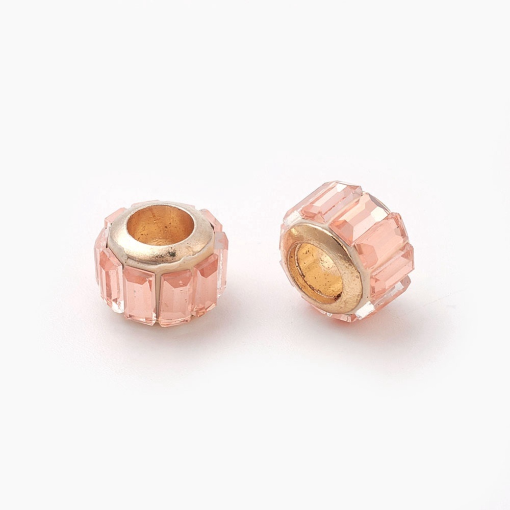 Pärla / hänge -Antikguld m rosa glasstenar