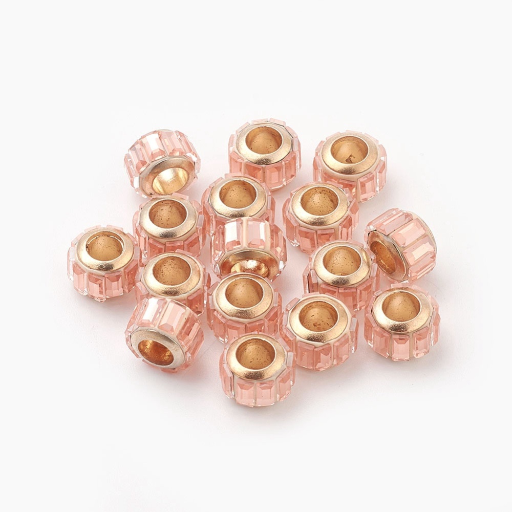 Pärla / hänge -Antikguld m rosa glasstenar - 2