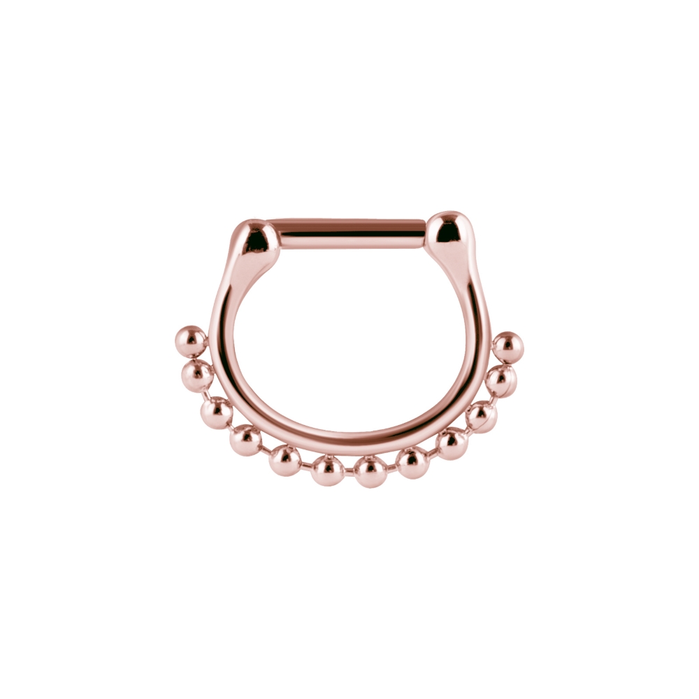 clicker till piercing i roséguld piercingring 1,2 mm tjock