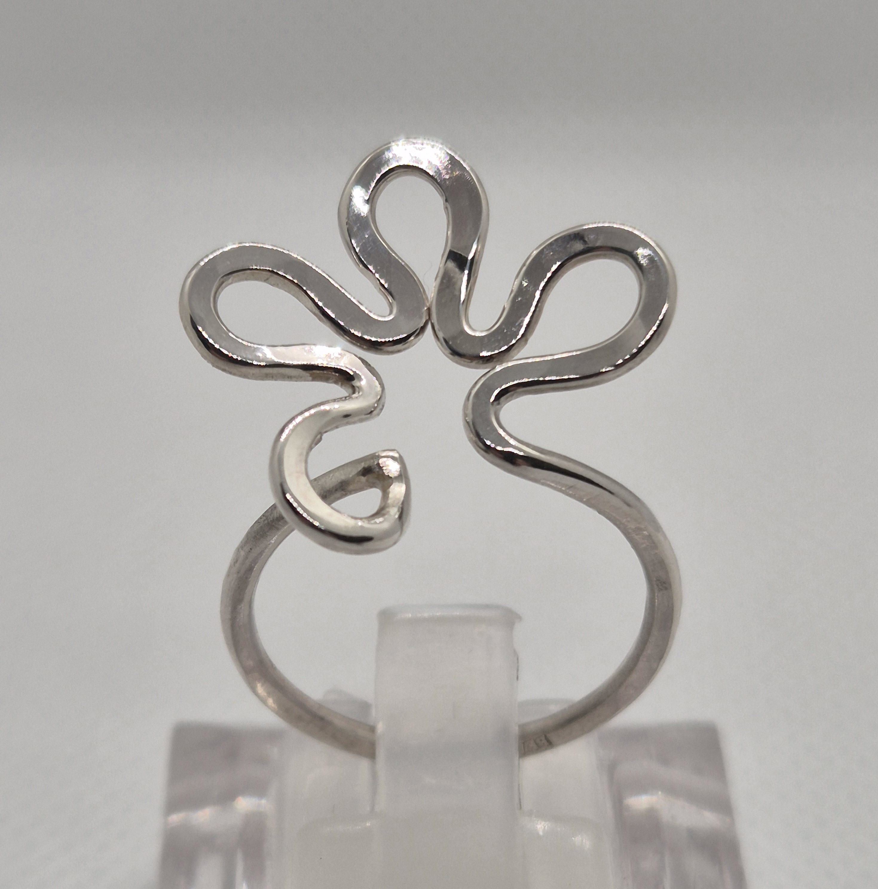 Handsmidd silverring blomma - 925 Sterling Silver - 3