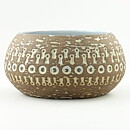 マリ・シムルソン 幾何学模様の茶色のボウル（Bowl） 1960年代  18/9cm