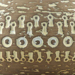 Mari Simmulson (Mexico 1960s) Brown Swelling Bowl with Relief Decor 18/9 cm