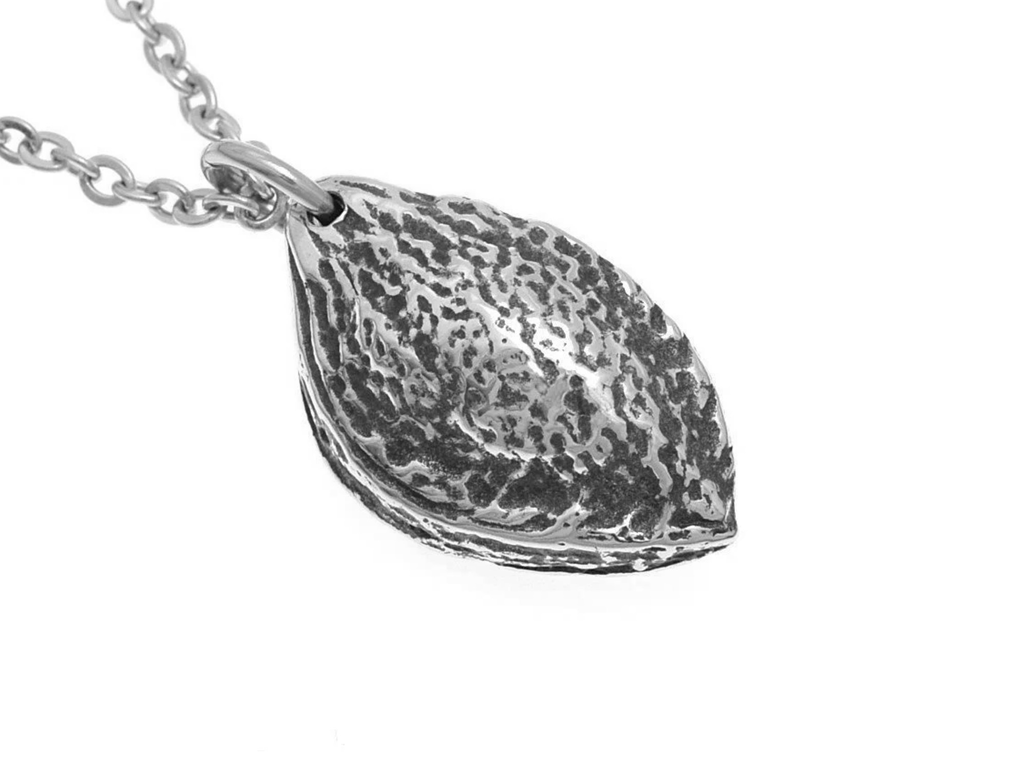 Plommonkärna Halsband, Natur Smycke i Tenn