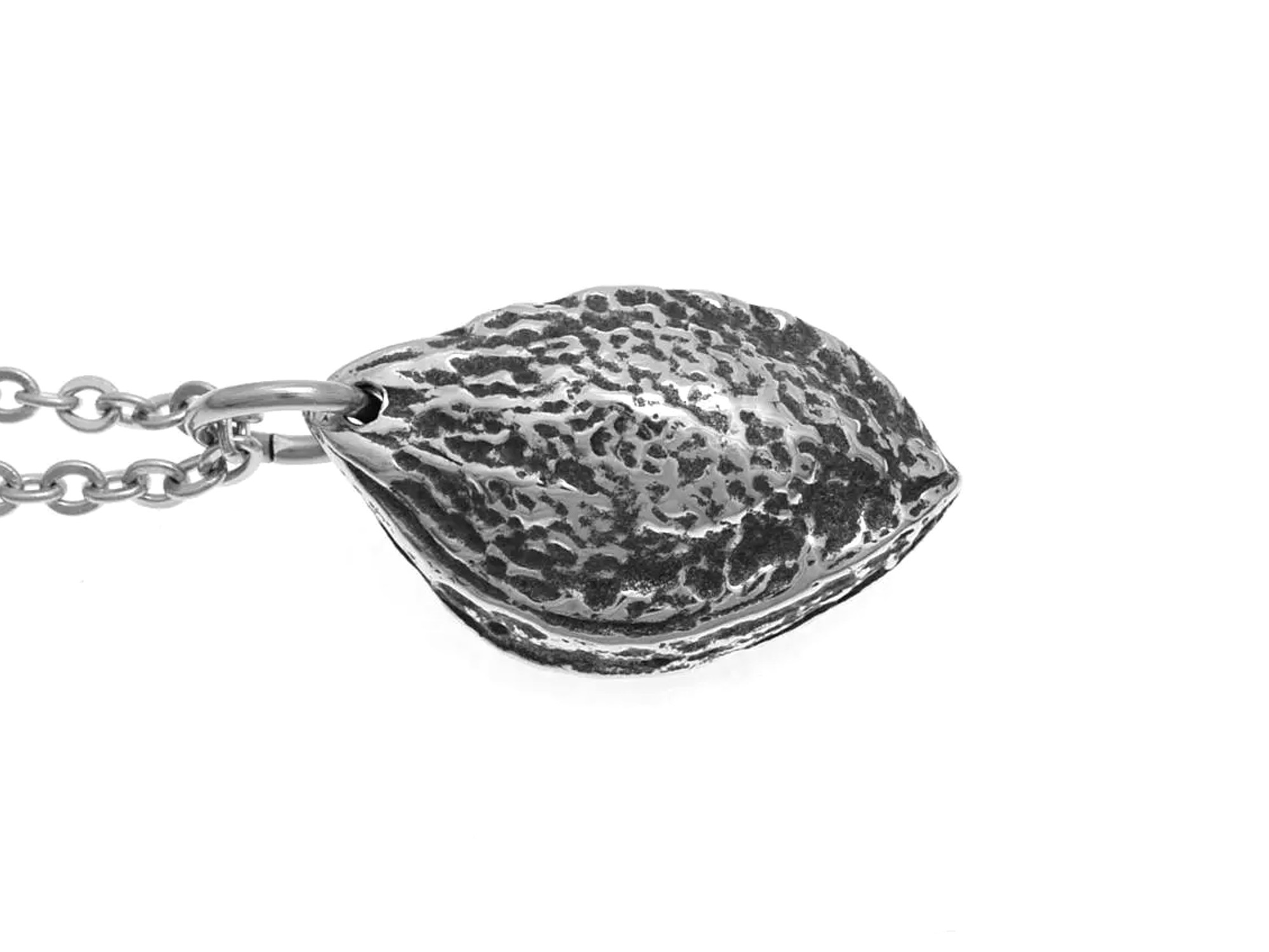 Plommonkärna Halsband, Natur Smycke i Tenn - 2