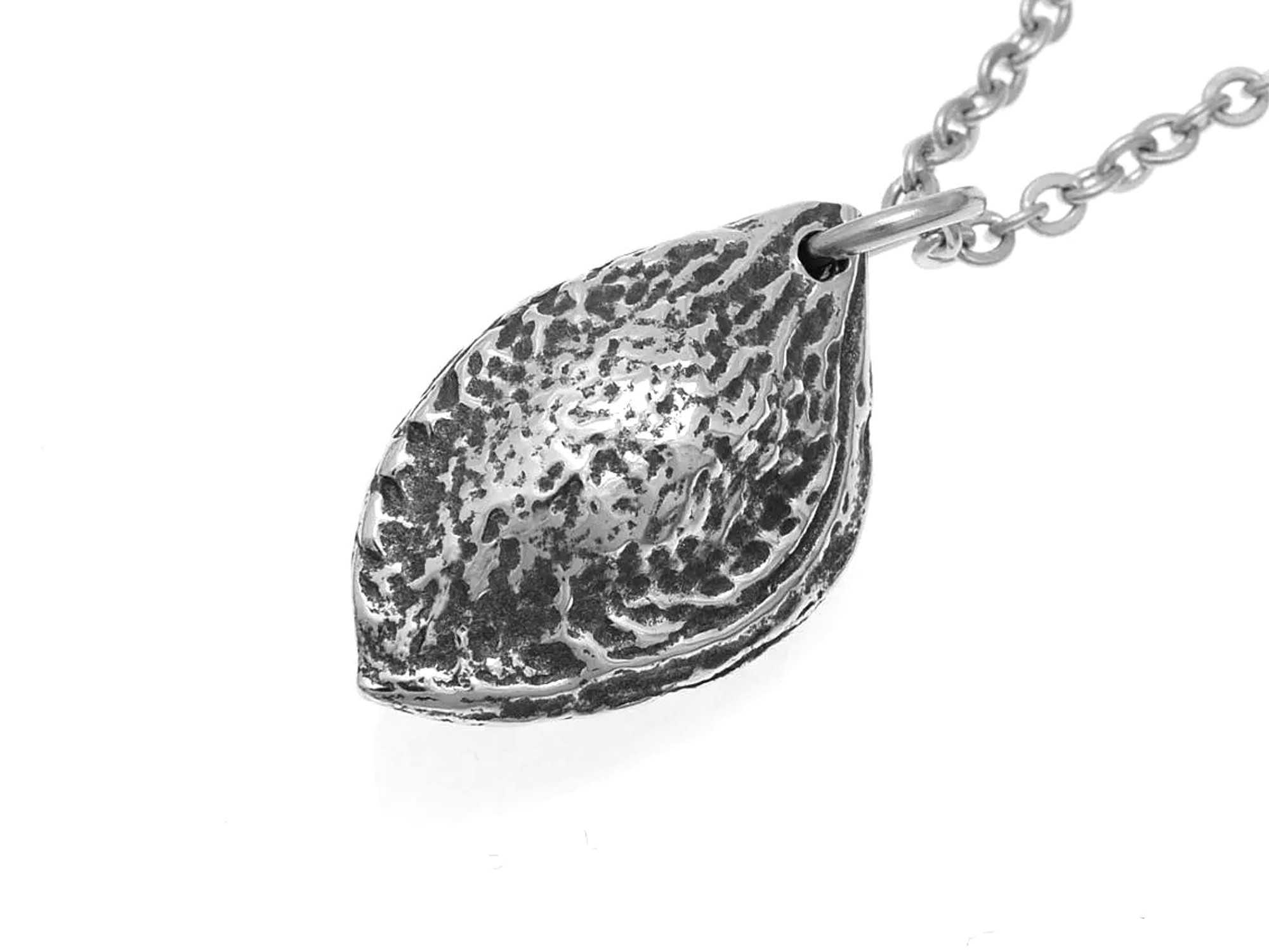 Plommonkärna Halsband, Natur Smycke i Tenn - 4