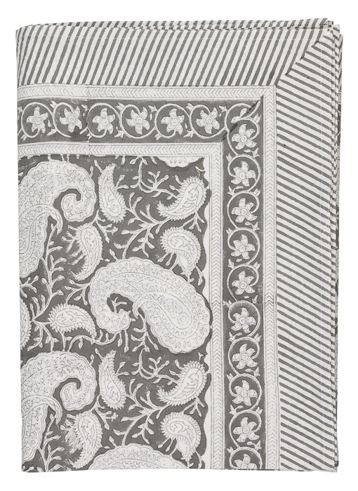 Chamois-big paisley-duk-dark grey