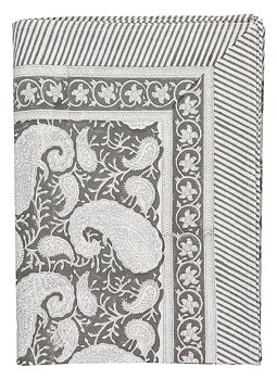 Chamois-big paisley-duk-dark grey