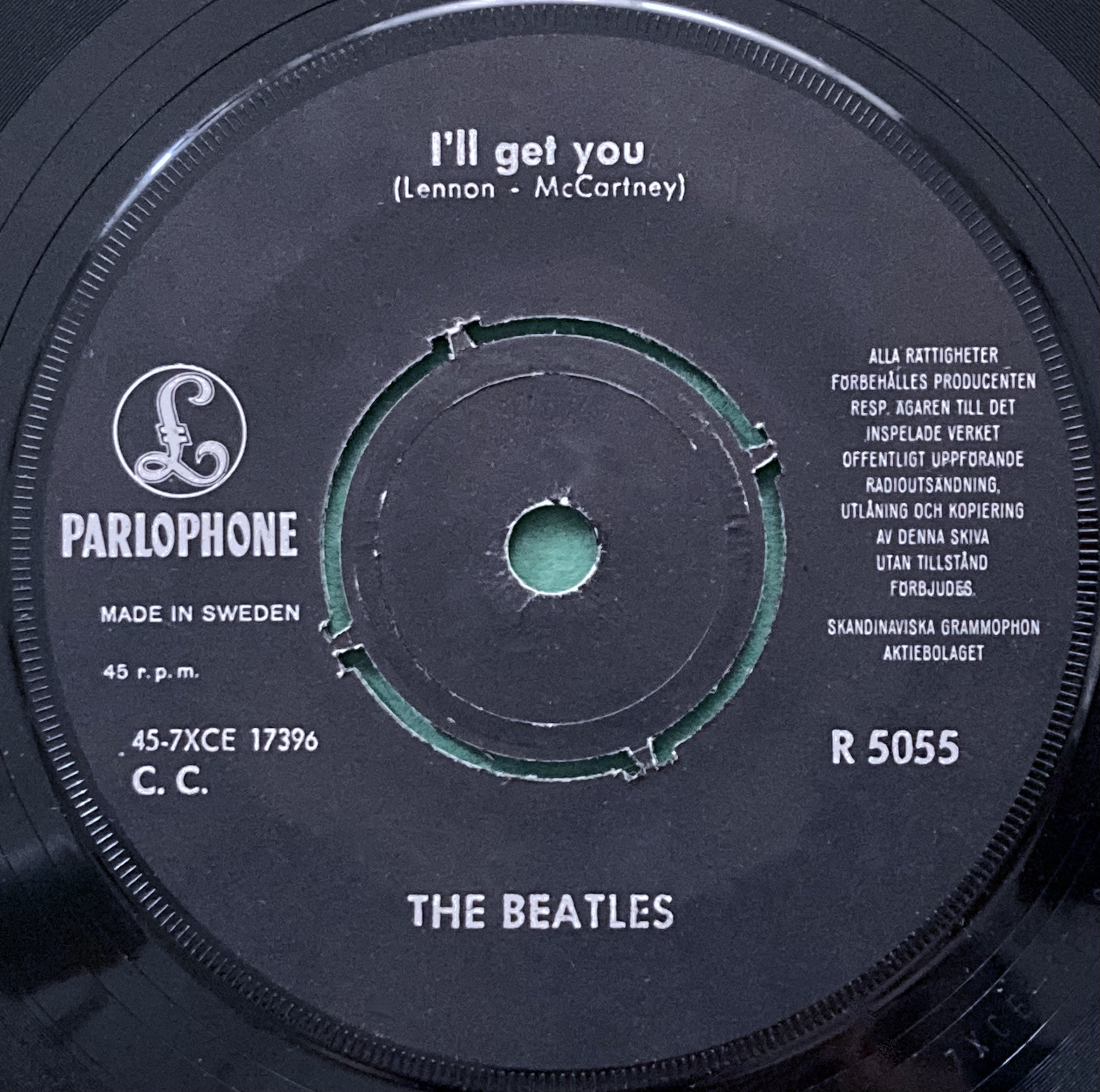 BEATLES - She loves you 7" DARK BLUE Swe PS 1963 - 4