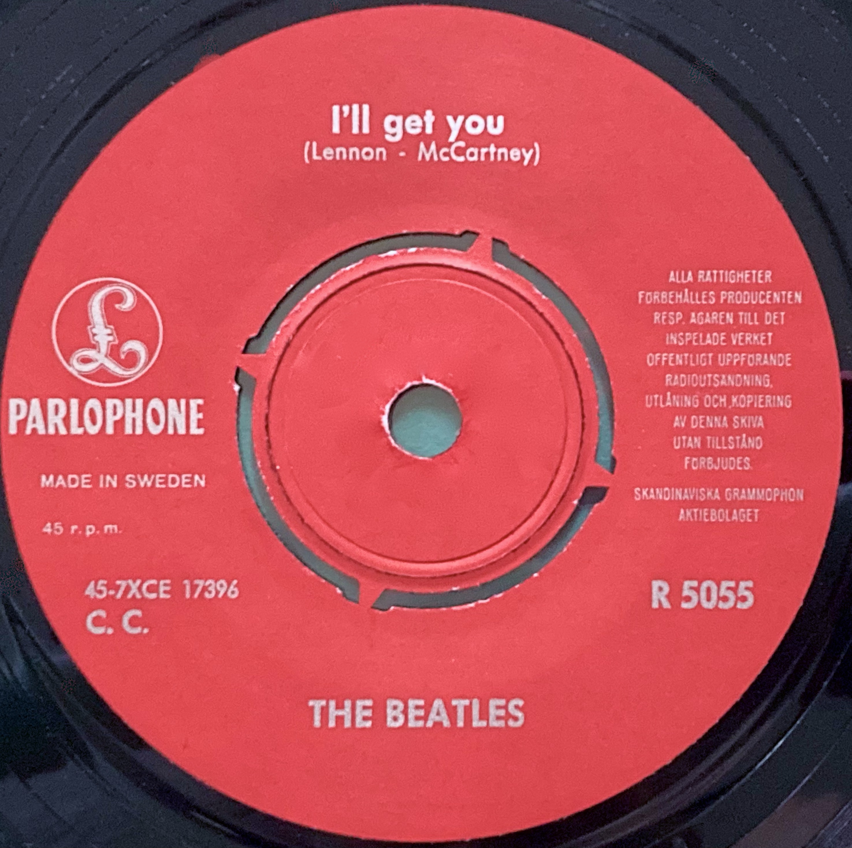 BEATLES - She loves you 7" DARK BLUE Swe PS 1963 - 6