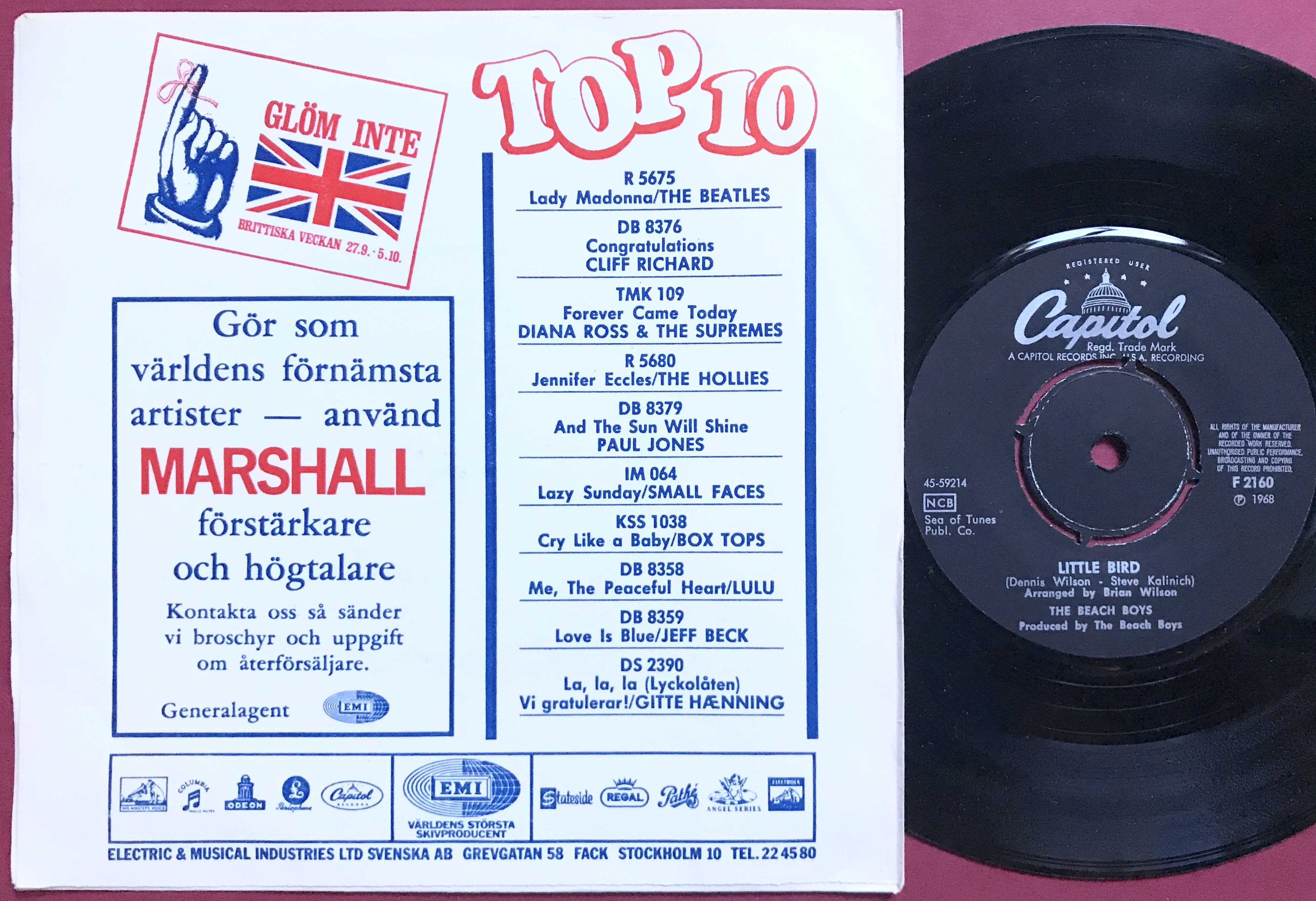 BEACH BOYS - Friends Swe PS 1968 - 2