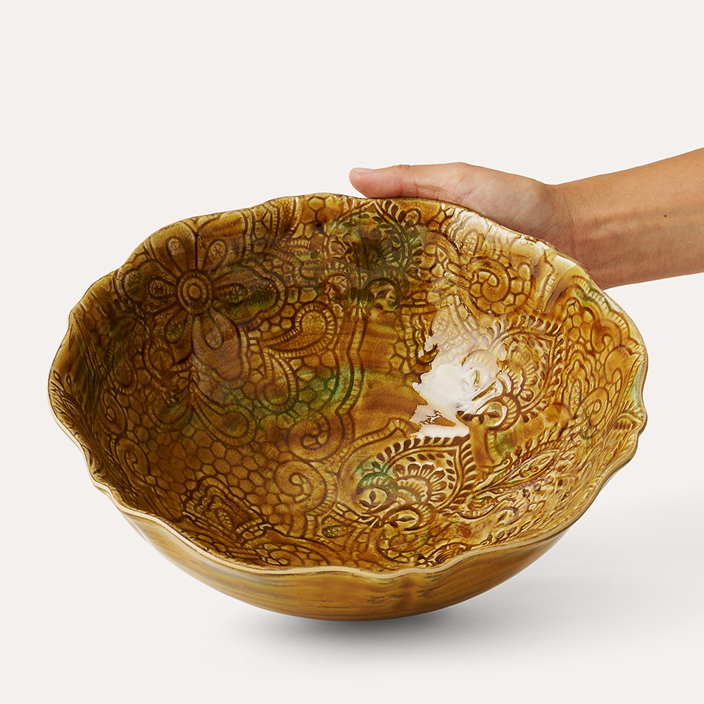Sthål- Arabesque -skål 26cm-salladsskål  - 14