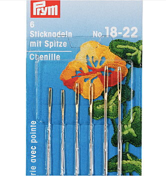 Chenille Crewel needles sharp point 18-22 PRYM 125 554 for Crewel Embroidery