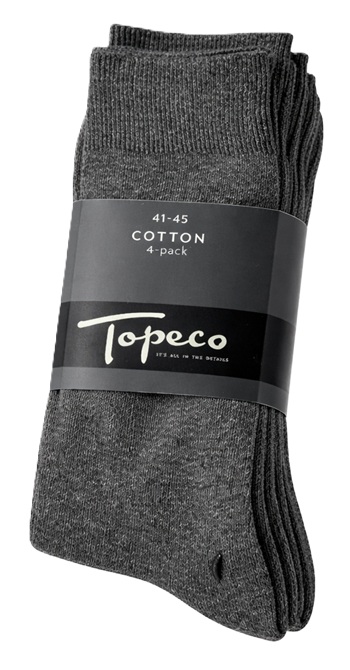 4-Pack Topeco Mens Socks Grå