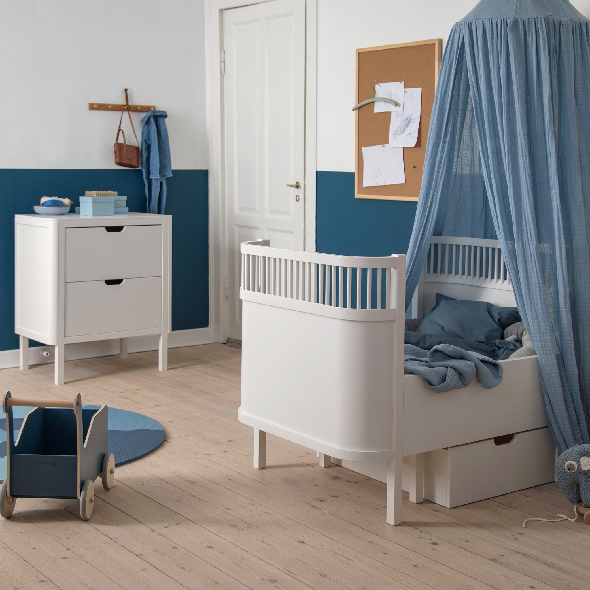 Sebra säng Baby och Junior vit - 11