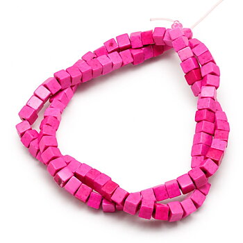 Imiterad turkos kub rosa 8 mm