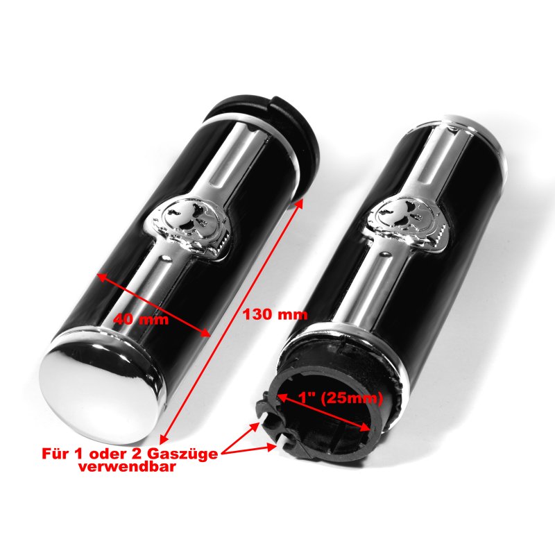 Grips Skull Chrome Custom Handle for Ø 25,4 mm handlebar. - 2