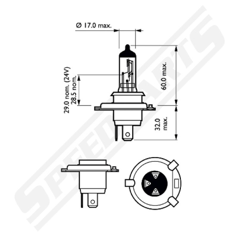 Halogenglödlampa H4 55/60W - 3
