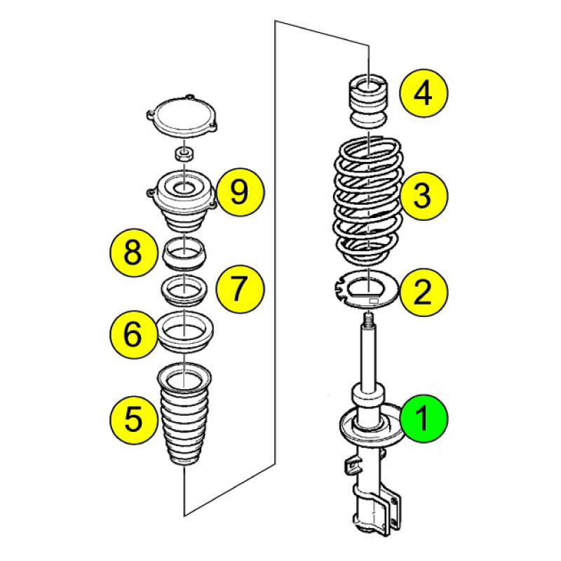 Shock Absorber 9-5 F 98-01 Sport (1) - 2