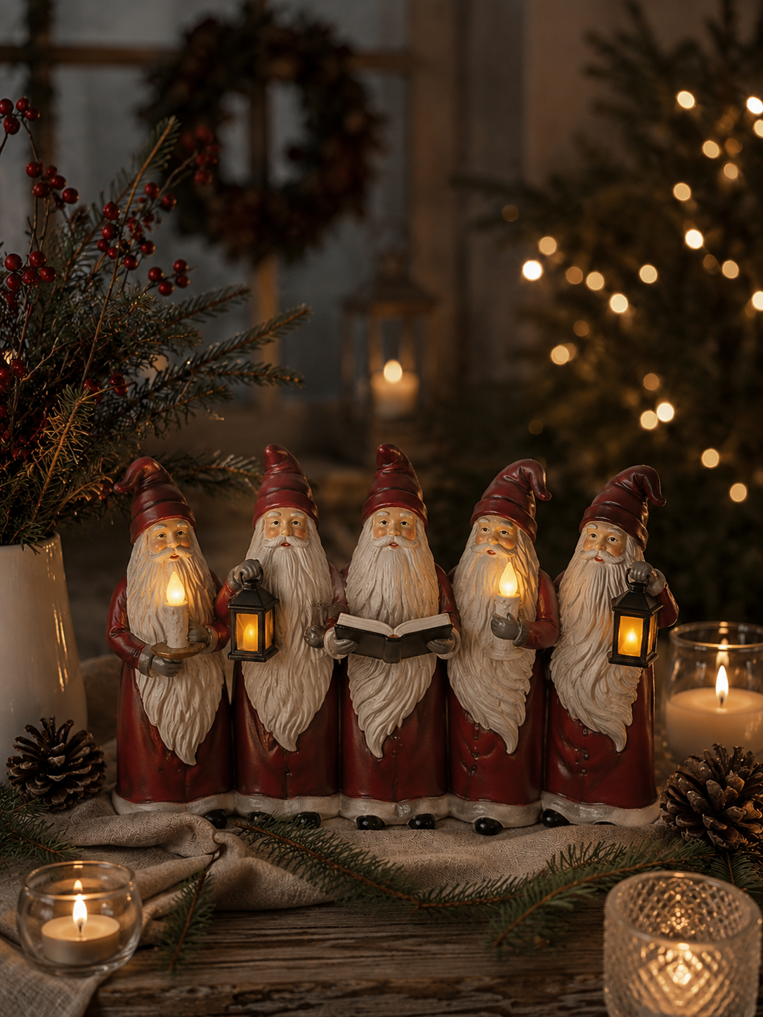 SANTA CLAUS TRAIN WITH LED LIGHTING 5 SANTA CLAUSES - 4