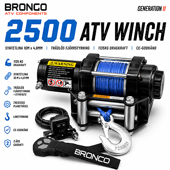 Bronco Generation II 2500 lbs ATV Vinsch med Syntetlina