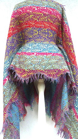 Bladverk multicolor ullsjal