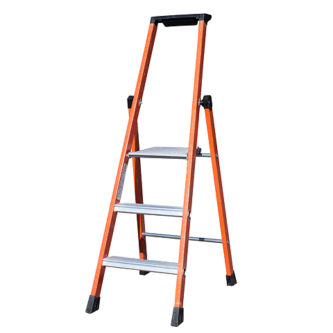 Glass-fibre-reinforced Stepladder singlesided 3-step 0,70m