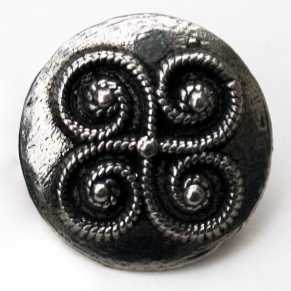 Pewter button 17 mm 5 pcs - 2