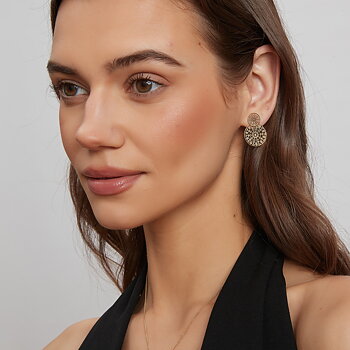 Spinn twin earring, Gold