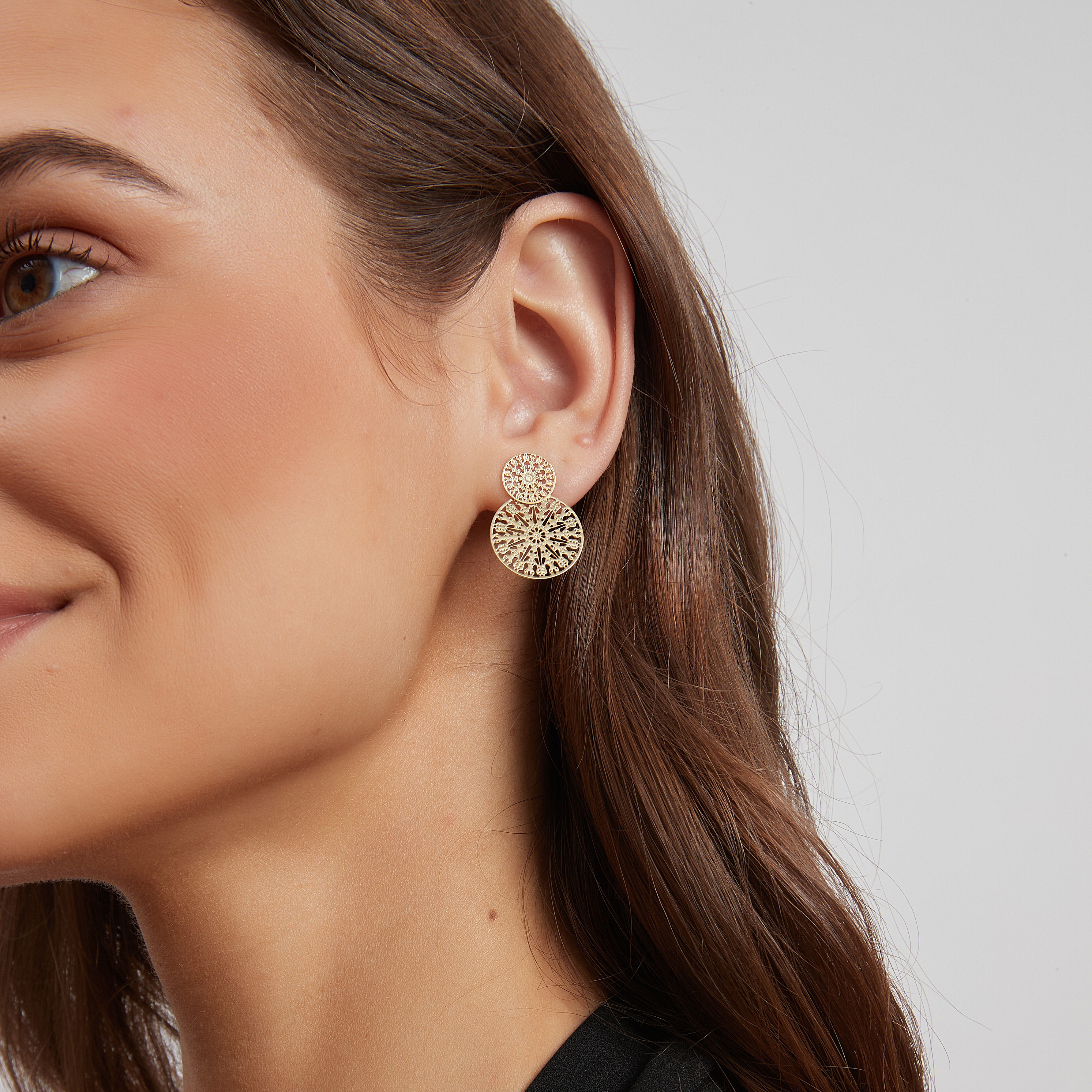 Spinn twin earring, Gold - 3